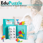 EduPuzzle™ - Magnetisch Houten 3D Tangram Kinderboek-Koopje.com